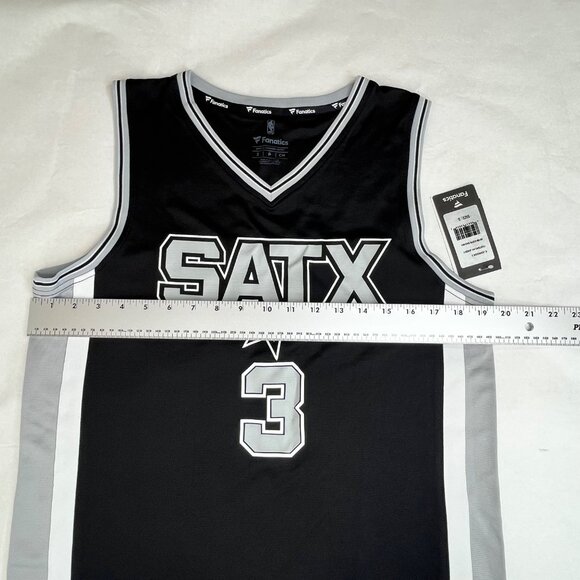 San Antonio Spurs Fanatics Mens Johnson #3 Basketball Jersey Black Gray Small - Picture 3 of 5